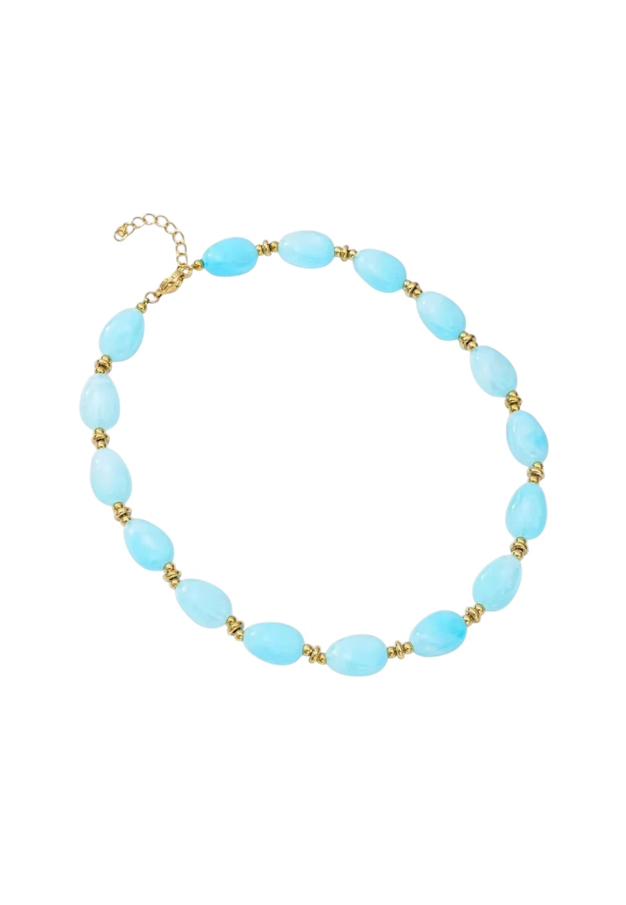 Kralen ketting, blauw