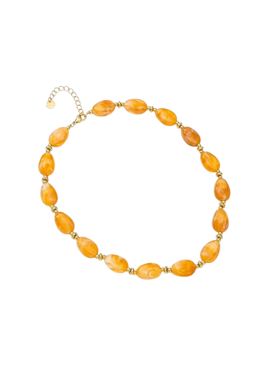Kralen ketting, oranje