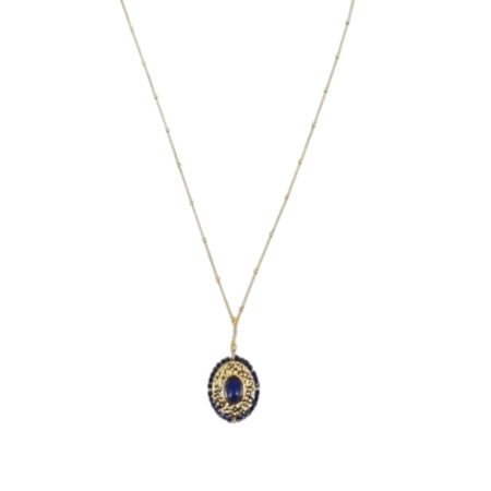Goudkleurige half lange ketting met bedel