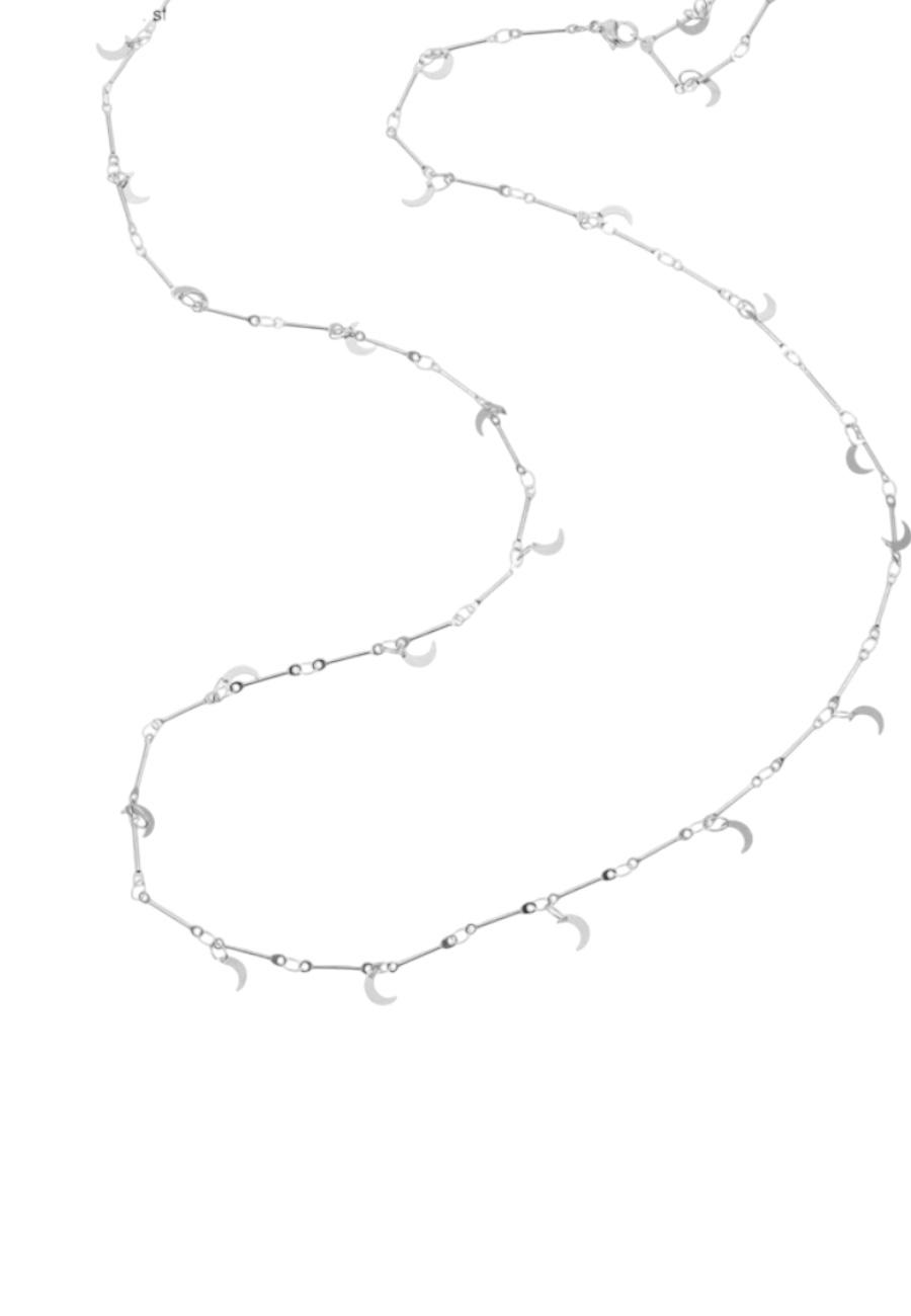 Zilverkleurige lange ketting