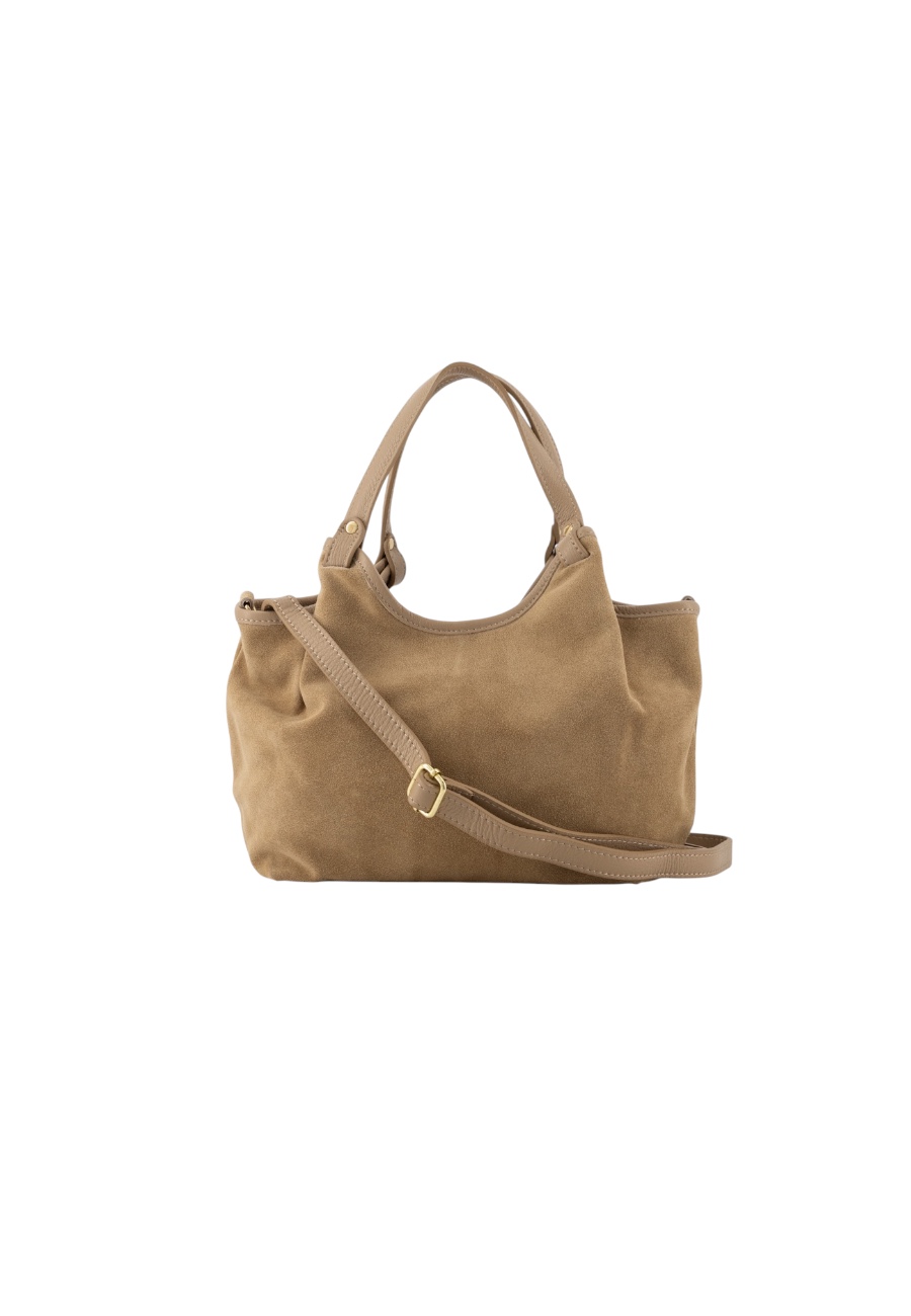 Beige suède handtas