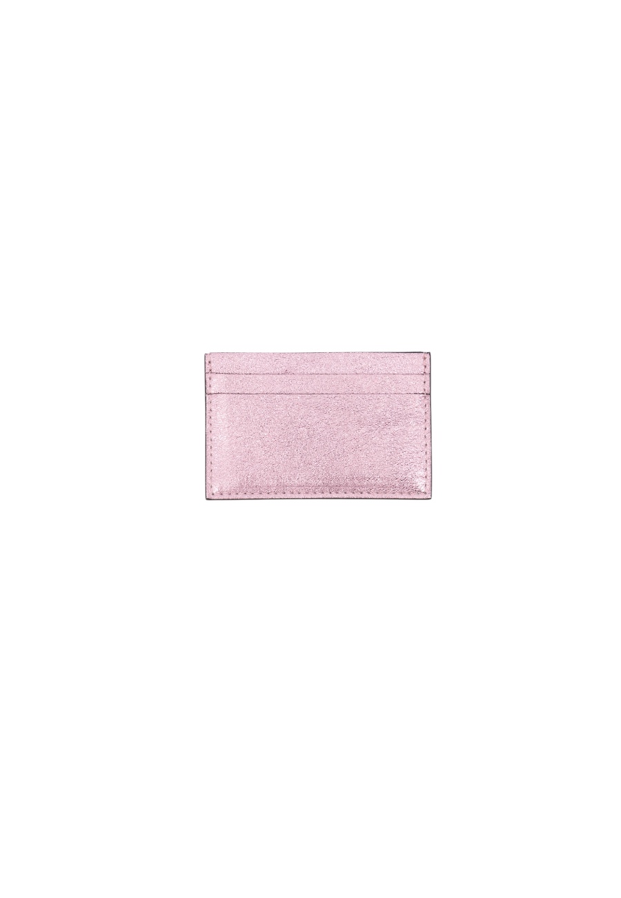 Fuhcsia leren metallic pasjeshouder