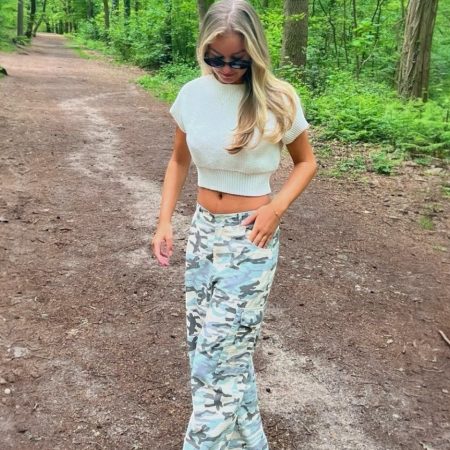 Barrel broek army print