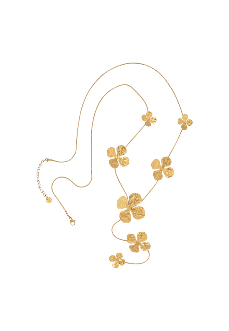 Goudkleurige ketting met bloemetjes