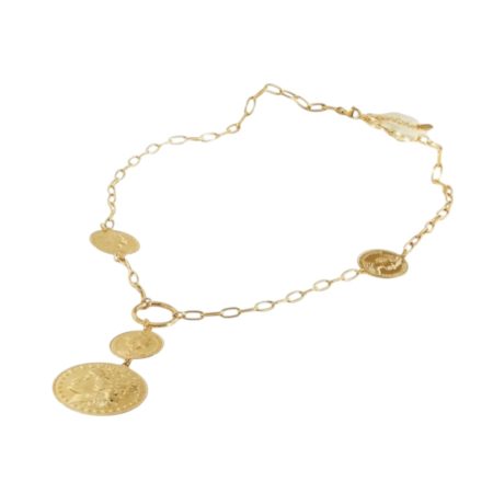 Goudkleurige ketting met coins