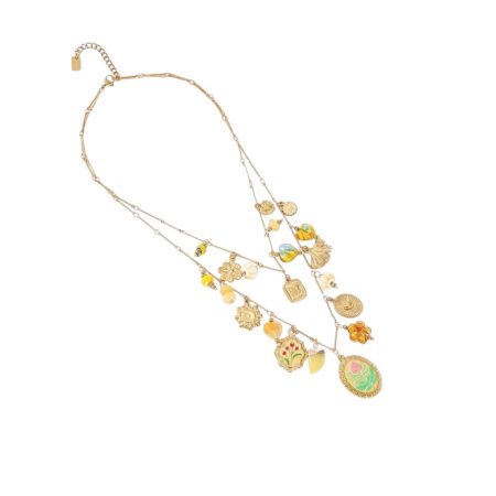 Dubbele Ketting met bedeltjes, stainless steel