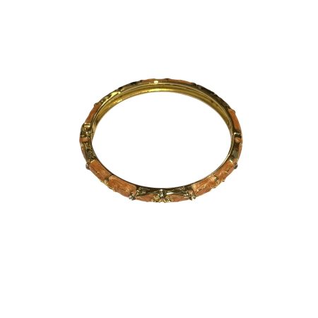 Bangle armband met bloemen,  roze