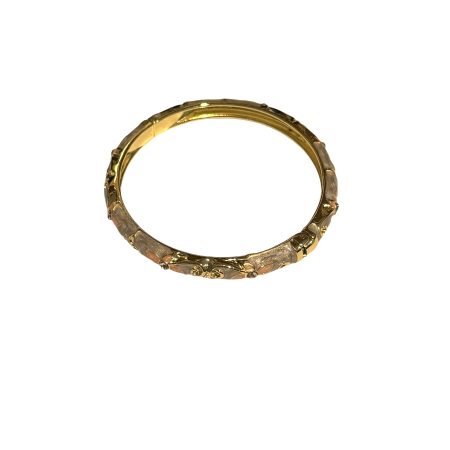 Bangle armband met bloemen, grijs
