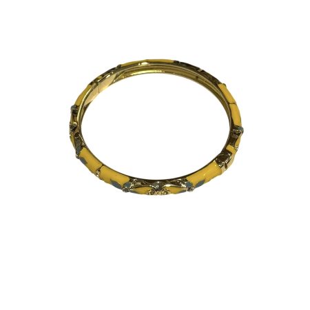 Bangle armband met bloemen, geel