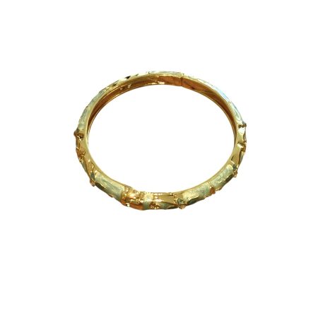 Bangle armband met bloemen, mintgroen