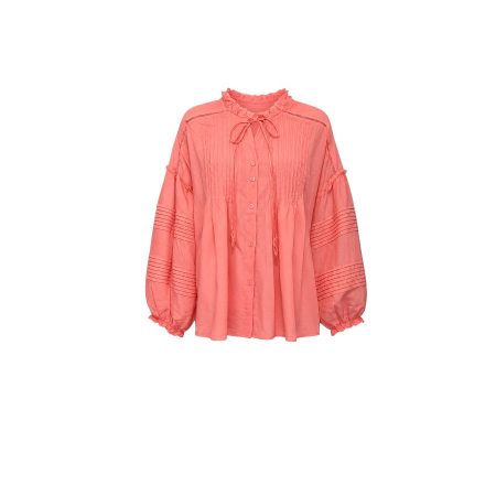 Mooi uitgewerkte roze blouse