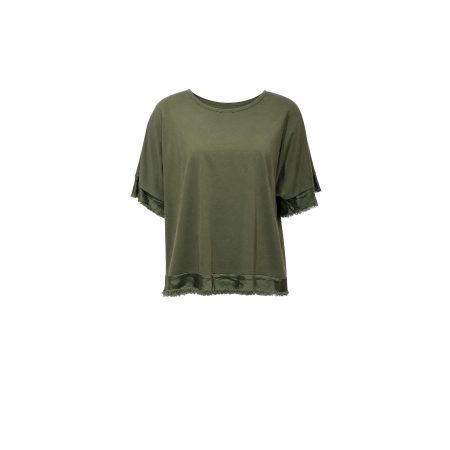 Army groen shirt met knoopjes op de rug