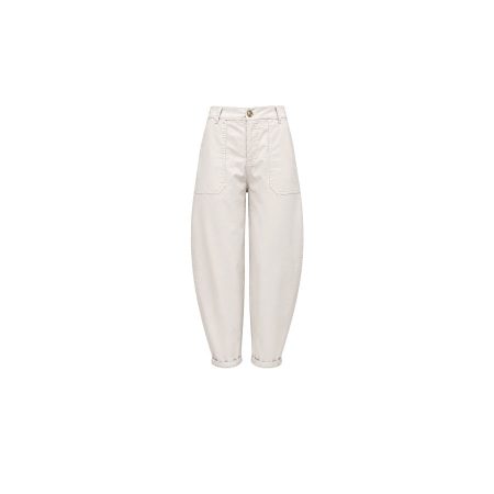 Beige barrel broek