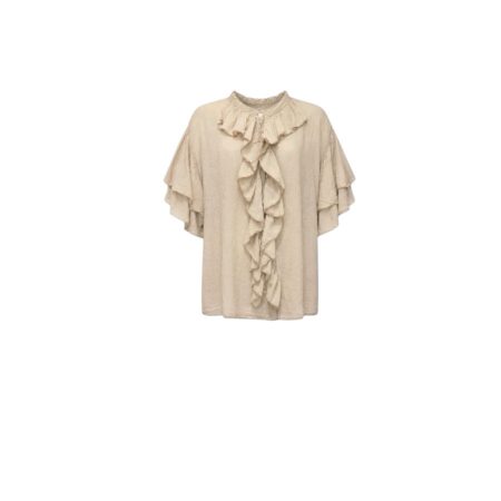 Beige volant blouse