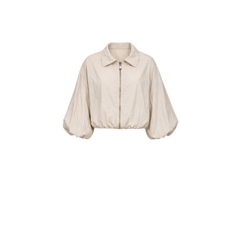 Beige kort jasje met 3/4 pofmouwen