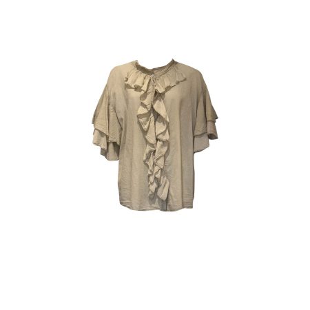 Beige volant blouse