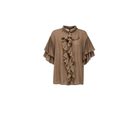 Bruine volant blouse