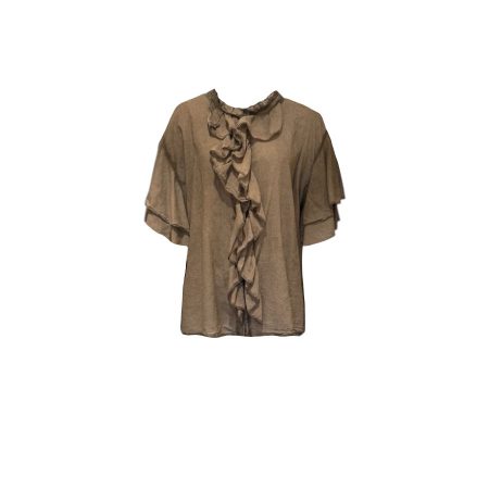 Bruine volant blouse