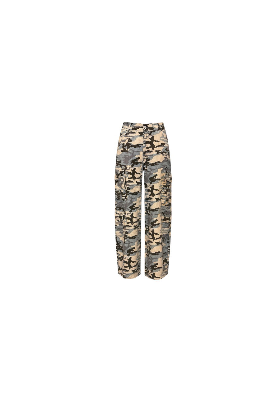 Barrel broek army print