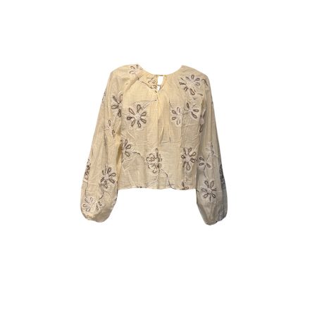 Ecru blouse met borduursels