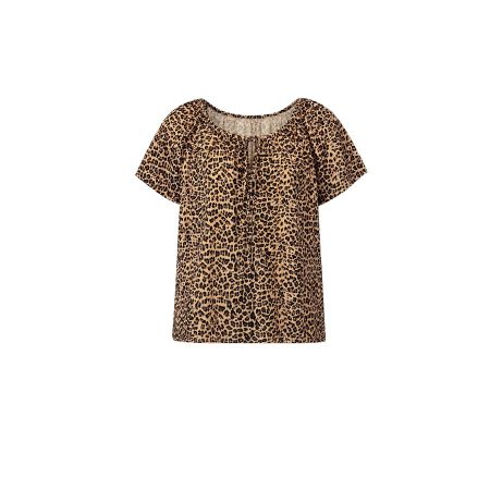 Leopard top met wijde hals