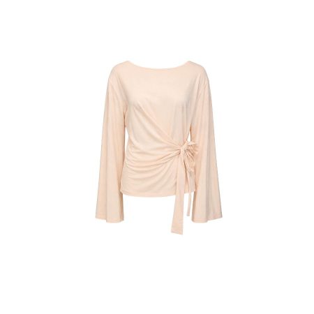 Licht peach shirt met strik
