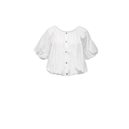 Witte blouse met pofmouwen