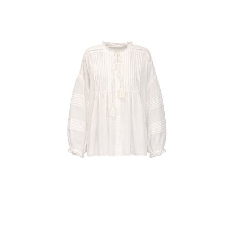 Mooi uitgewerkte witte blouse