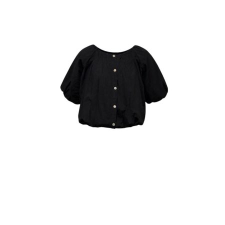 Zwarte blouse met pofmouwen