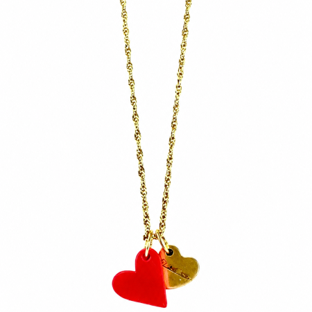 Neon Heart ketting fuchsia
