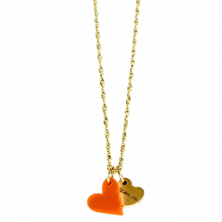 Neon Heart ketting oranje