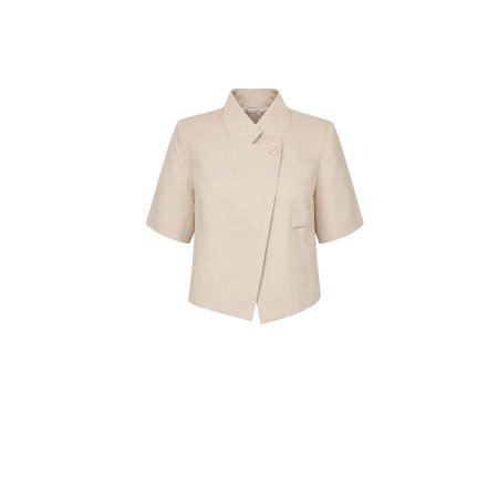 Beige cropped blazer