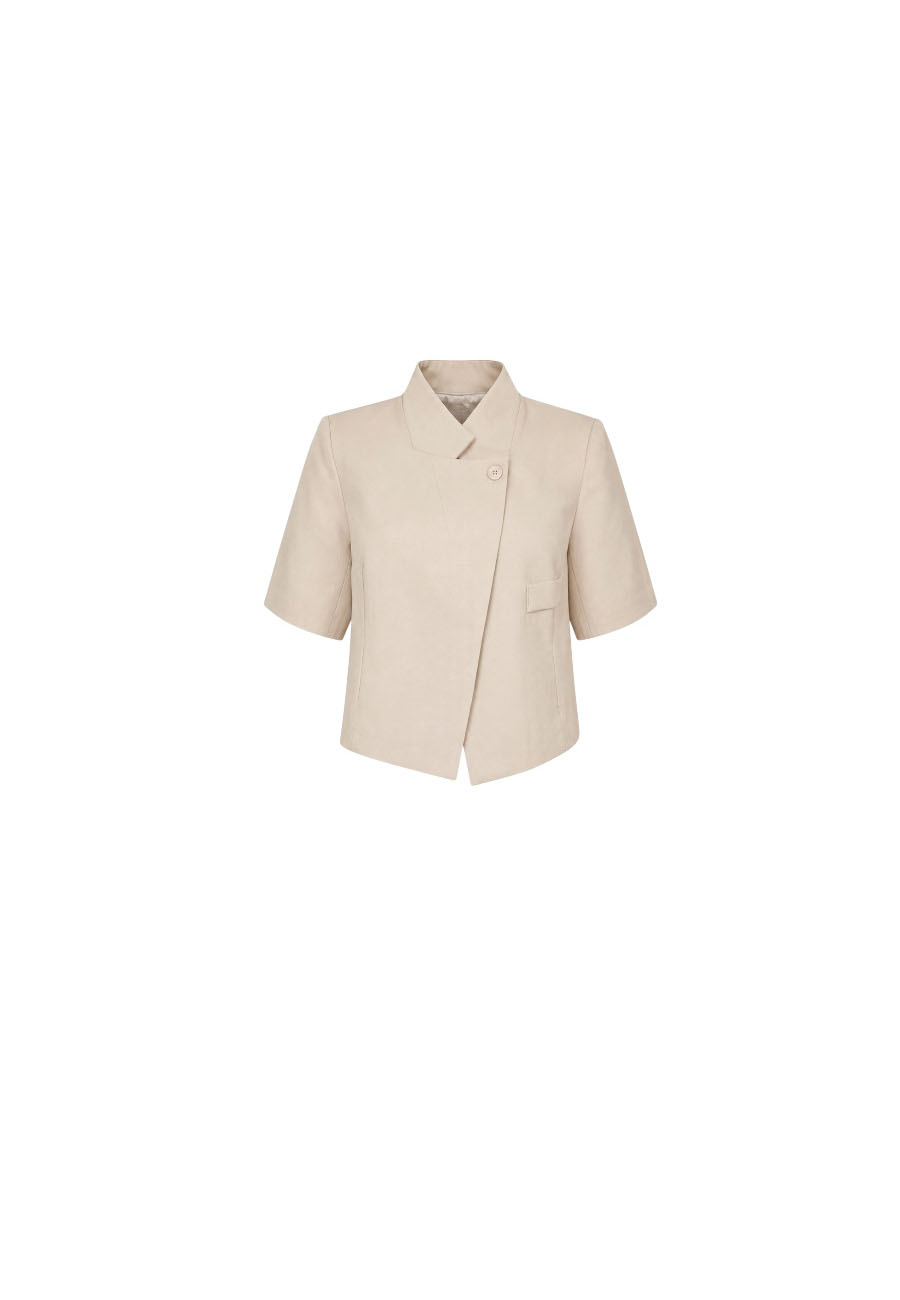 Beige cropped blazer