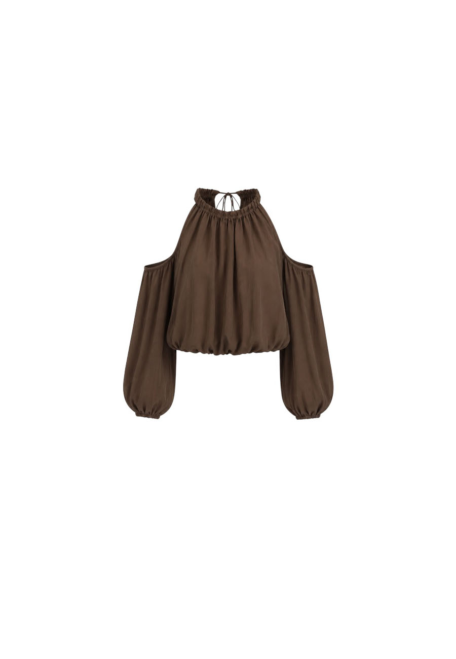 Bruine cutout top