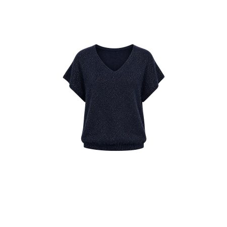 Donkerblauw lurex truitje