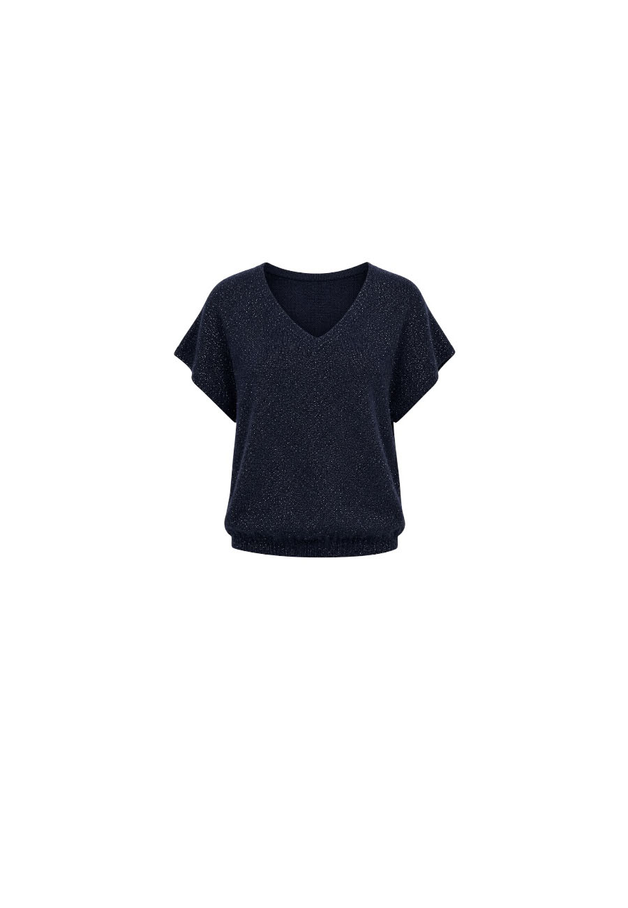 Donkerblauw lurex truitje
