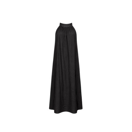 Grijs/blauwe viscose/tencel halter jurk