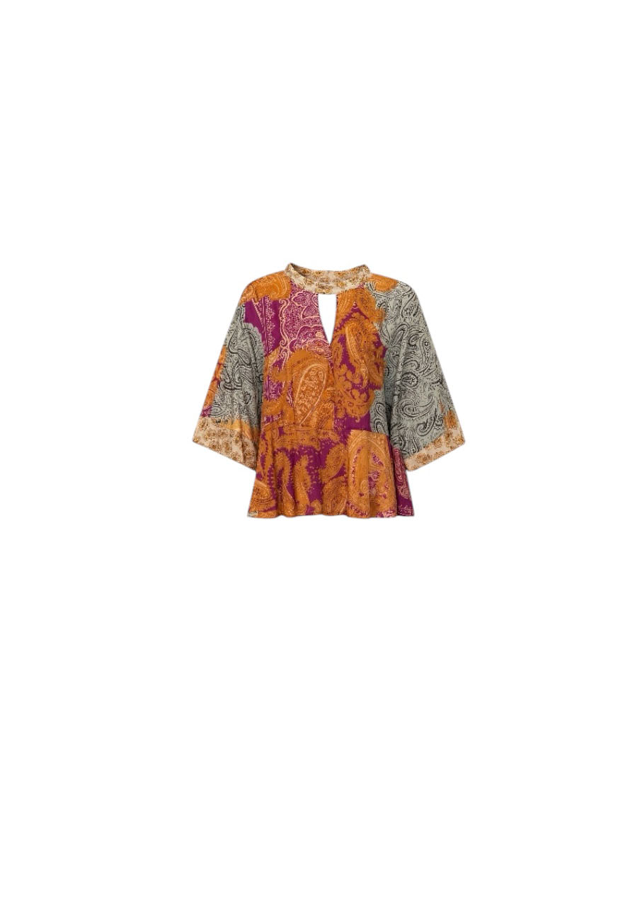 Kleurrijke patchwork top