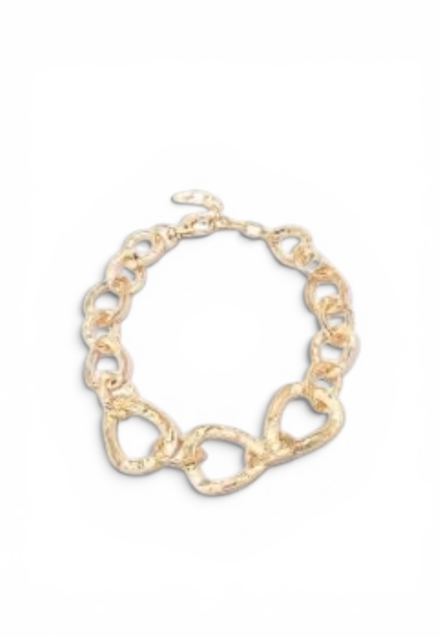 Goudkleurige verstelbare statement ketting, stainless steel