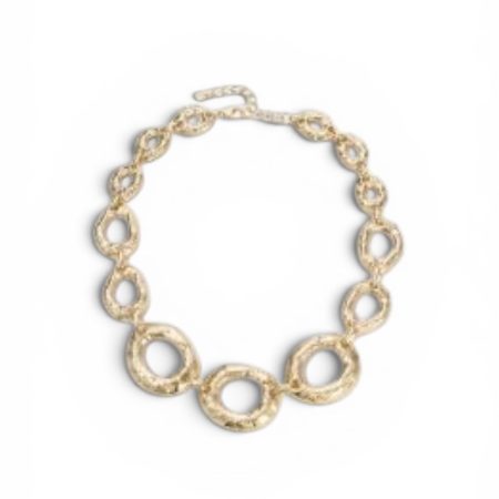 Goudkleurige verstelbare statement ketting, stainless steel