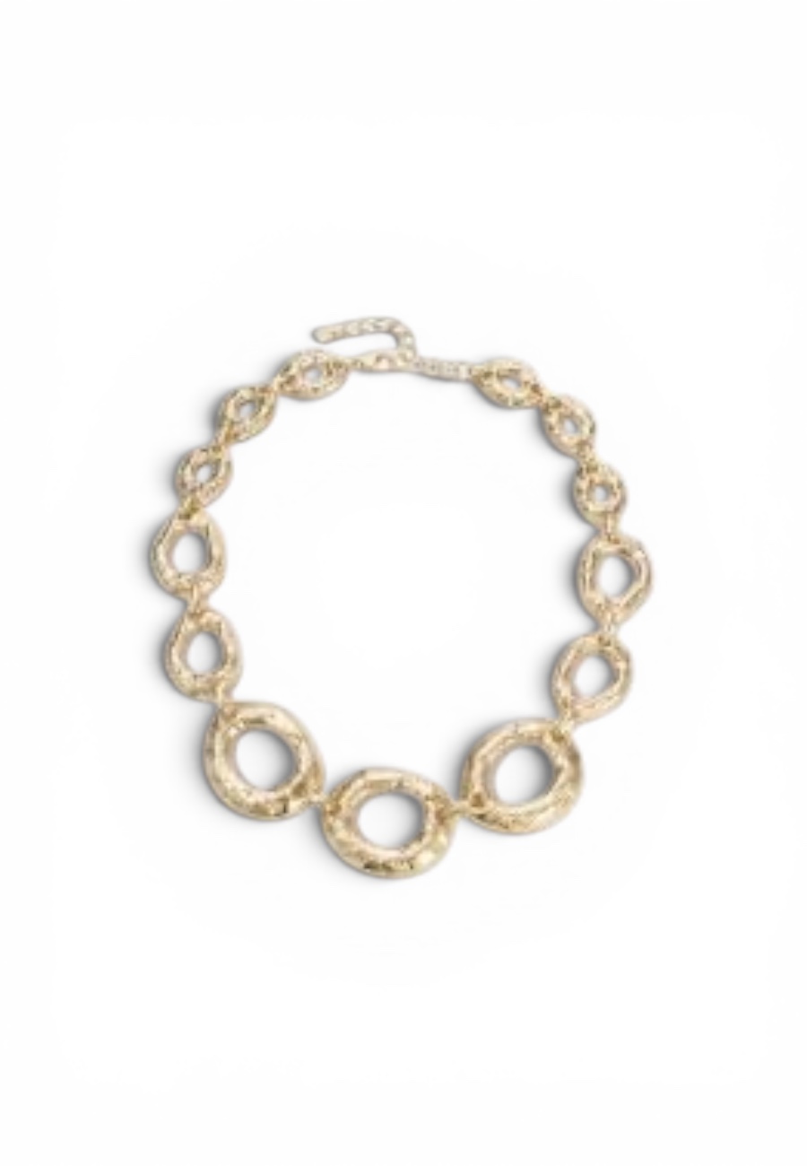 Goudkleurige verstelbare statement ketting, stainless steel