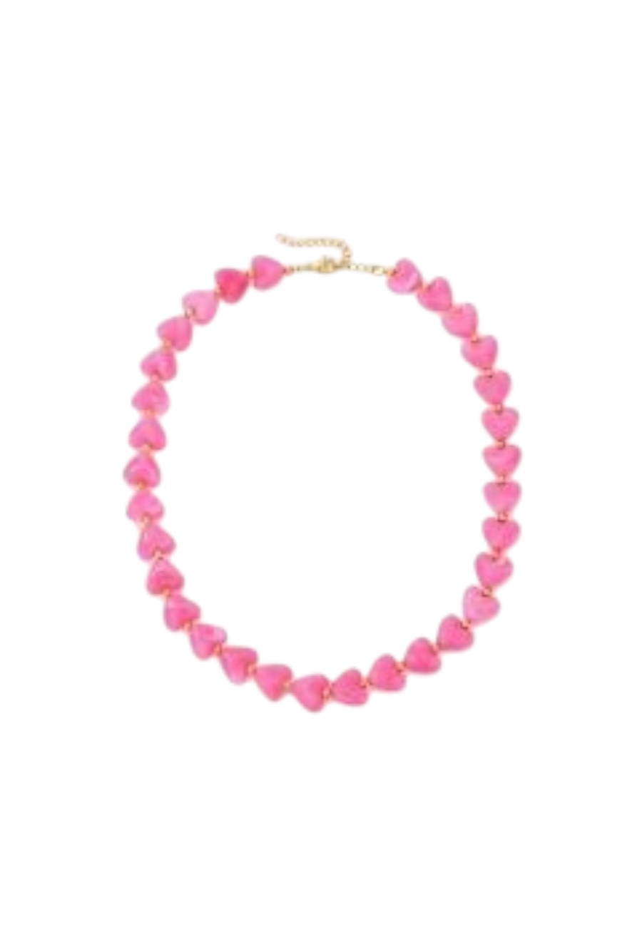 Kralen ketting met hartjes
