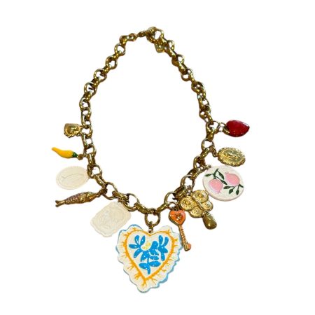 Stainless steel statement ketting met bedels
