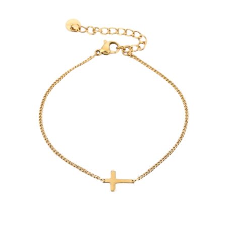 Goudkleurig armbandje met kruisje