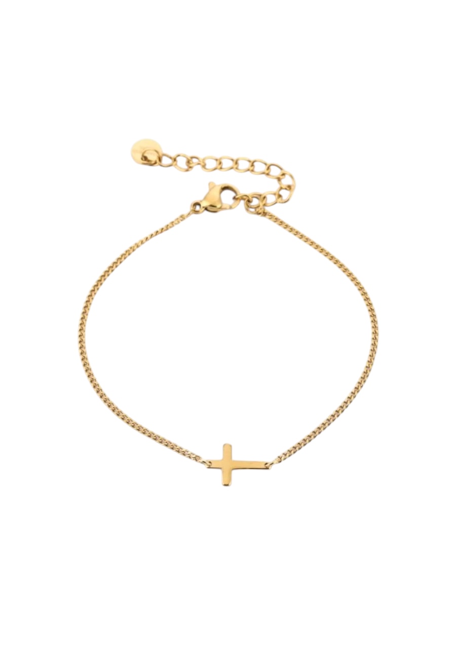 Goudkleurig armbandje met kruisjes