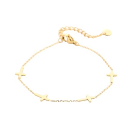 Goudkleurig armbandje met kruisjes