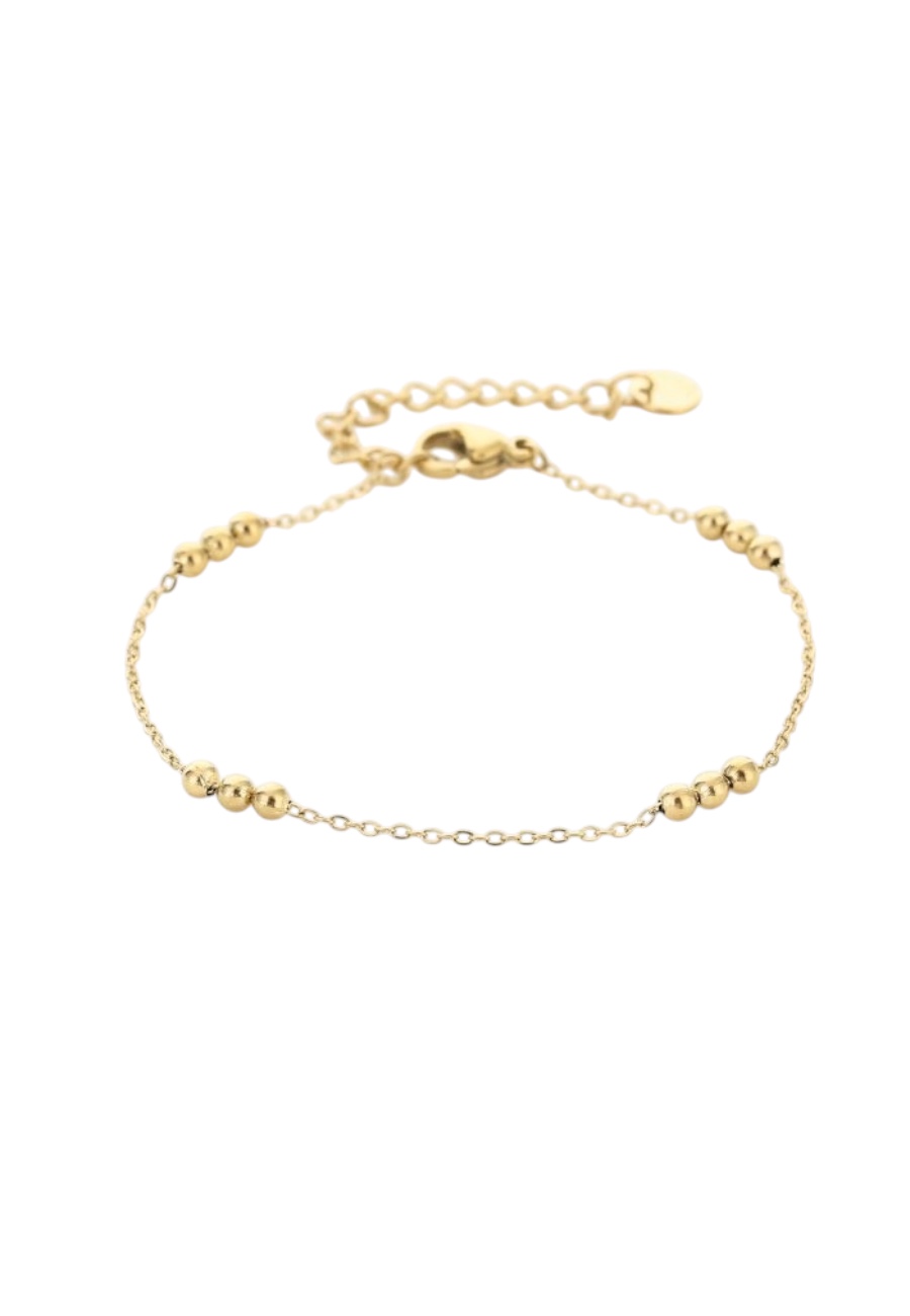 Goudkleurig armbandje met kraaltjes