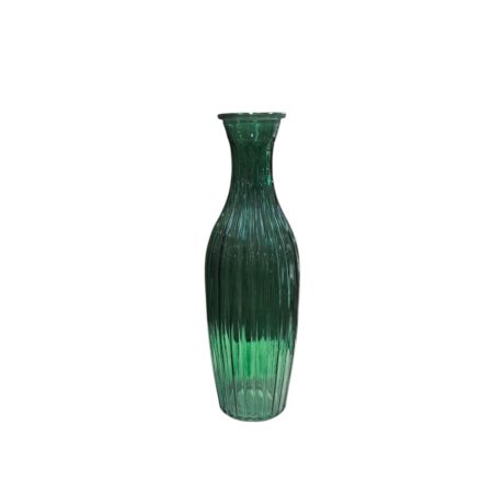 Groen glazen vaasje/kandelaar