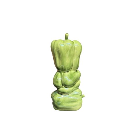 Groene aardewerk decoratie paprika’s