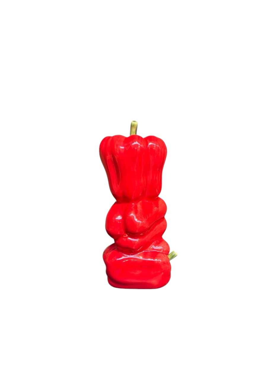 Rode aardewerk decoratie paprika's